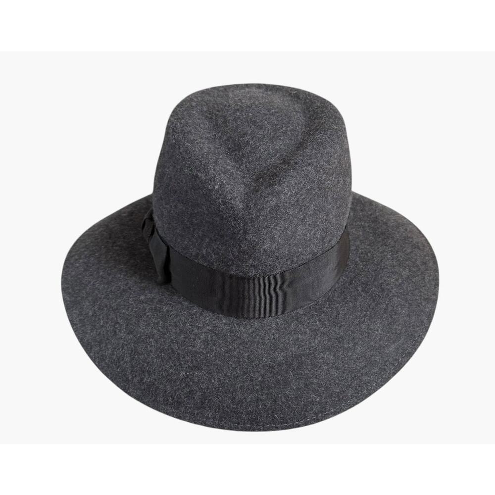 Eric Javits New York Wool Fedora Hat Charcoal Gray Wide Brim Made USA - Picture 3 of 10